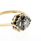 Image 3 of Vintage bicolor ring with zirconia and diamond 0.14 ct.