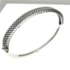 Image 2 of White gold bangle bracelet with a cluster of zirconia stones | Ø 63 mm