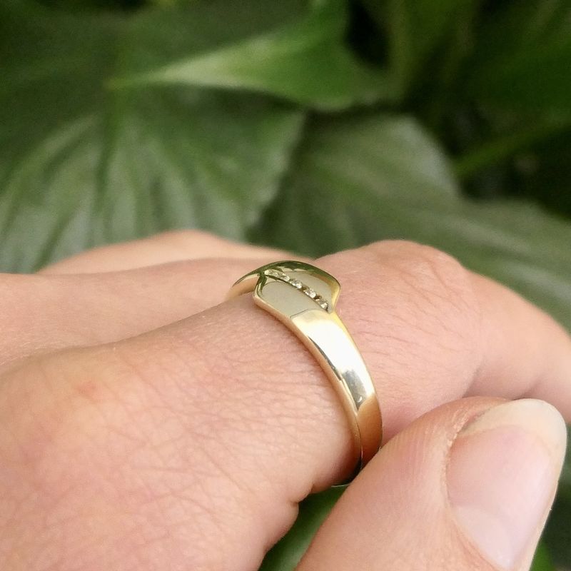 Image 8 of Golden fantasy ring with diamond | 0.05 ct.