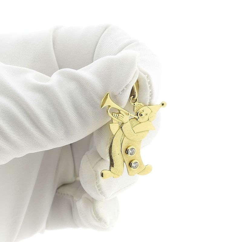 Image 11 of Gold pendant of a clown with zirconia