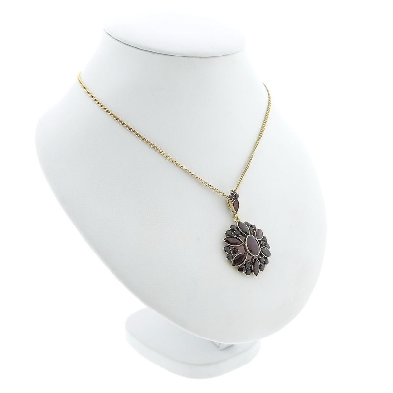 Image 4 of Vintage gold entourage pendant with garnet
