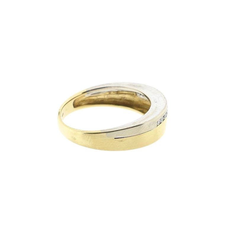 Image 7 of Two-tone gold ring with diamonds; 0.13 ct.
