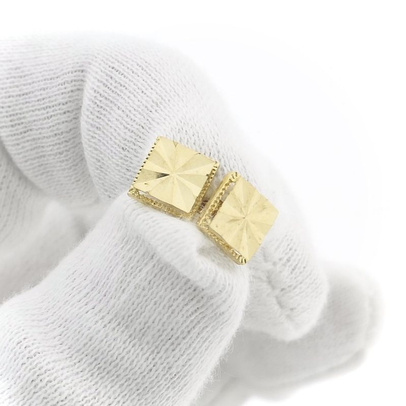 Image 11 of Gold square fantasy stud earrings