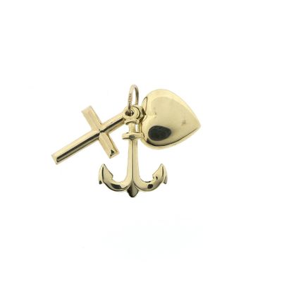 Image 1 of Gold pendant; Faith, hope, and love