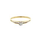 Image 3 of Gold solitaire ring with diamond; 0.03 ct.