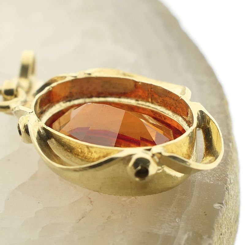 Image 9 of Vintage gold pendant with citrine