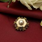 Image 8 of Antique two-tone gold brooch with pearl