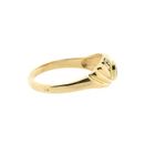 Image 5 of Gold Ring with Emerald & Zirconia; 14 Karat; Size 19
