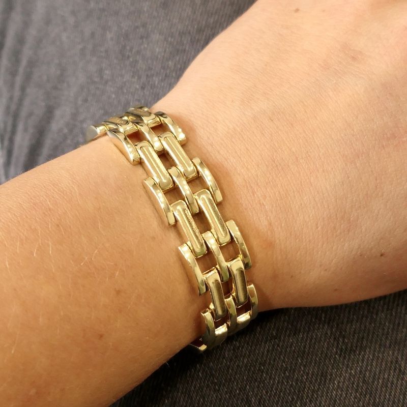 Image 7 of Gold Bismarck link bracelet