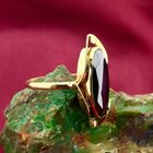 Afbeelding 2 van Gouden ring met hematiet