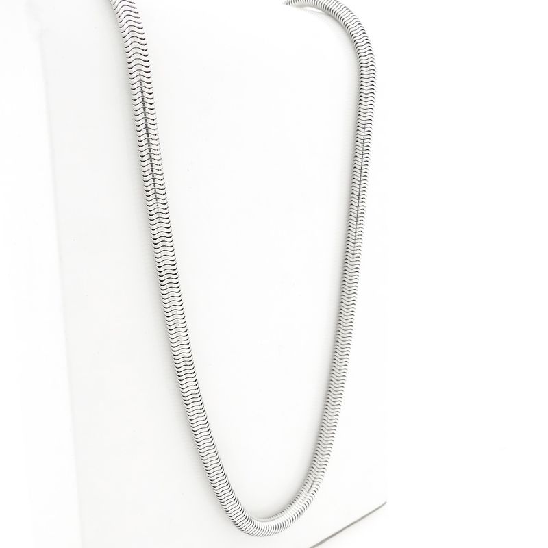 Image 3 of Long silver snake link necklace