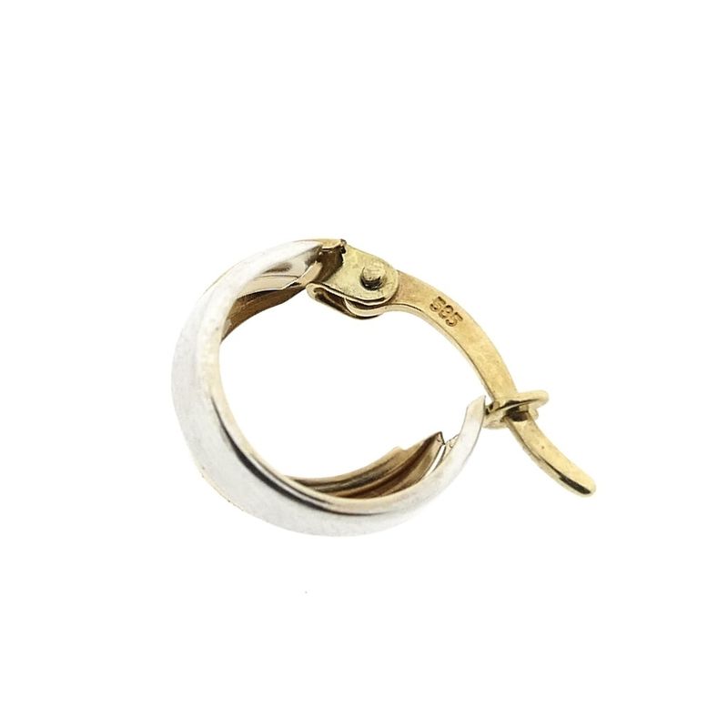 Image 3 of Two-tone gold earrings | Ø 12 mm