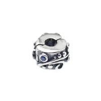 Pandora clip charm; Silver; Blue Fantasy