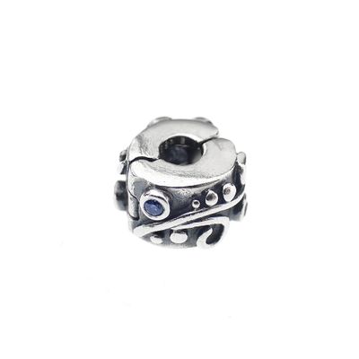 Image 1 of Pandora clip charm; Silver; Blue Fantasy