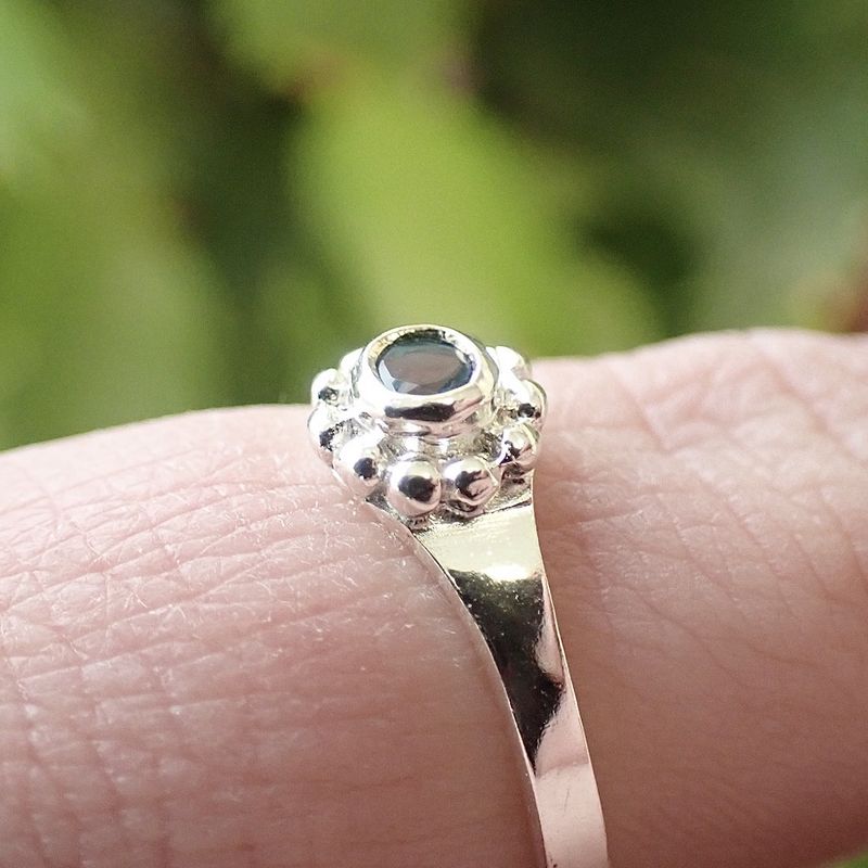 Image 7 of Silver children's ring with light blue zirconia