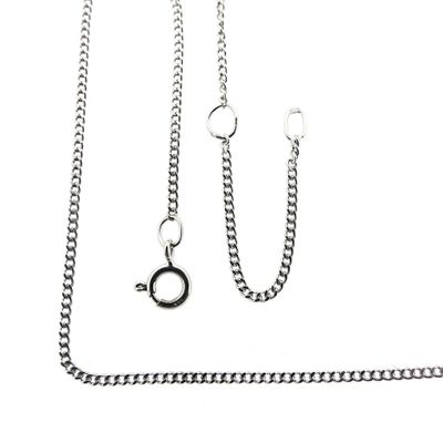 Image 1 of White gold gourmet link necklace | 44-49 cm