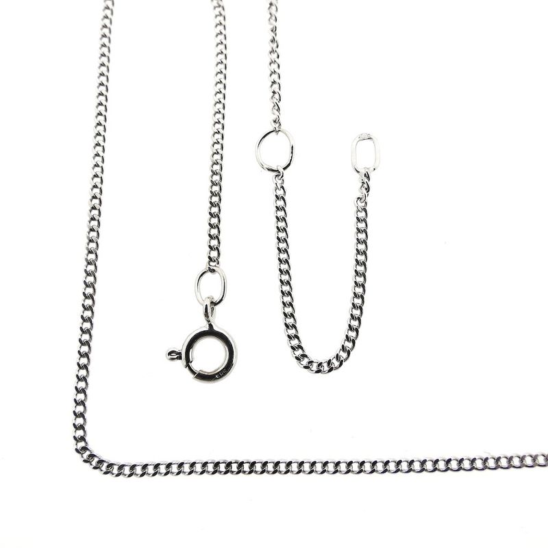 Image 1 of White gold gourmet link necklace | 44-49 cm