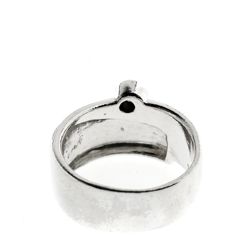 Image 7 of Silver wide ring with purple zirconia