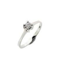 White gold solitaire ring with diamond | 0.10 ct.