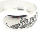Image 8 of Silver bracelet with floral engraving; Size S
