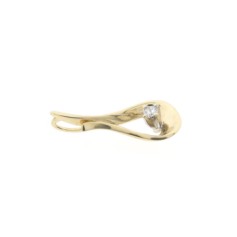 Image 6 of Gold pendant with diamond | 0.12 ct.