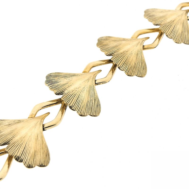 Image 4 of Fantasy link chain with Japanese Ginkgo leaves