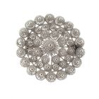 Image 1 of Silver round Zeeland Goese button brooch | Ø 33.0 mm