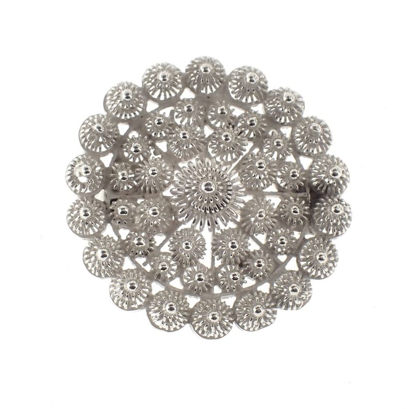 Image 1 of Silver round Zeeland Goese button brooch | Ø 33.0 mm