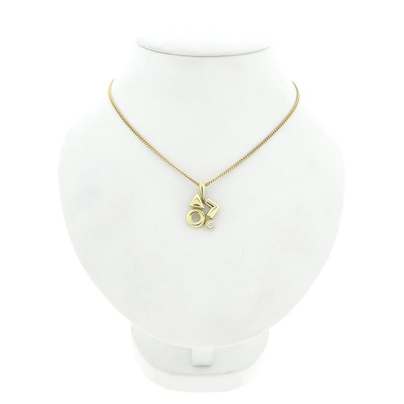 Image 3 of 8 karat geometric pendant with zirconia