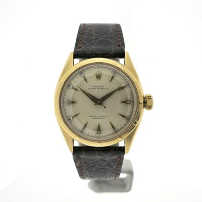 Image 1 of Rolex Oyster Perpetual 6085; Vintage 18k gold watch from 1953