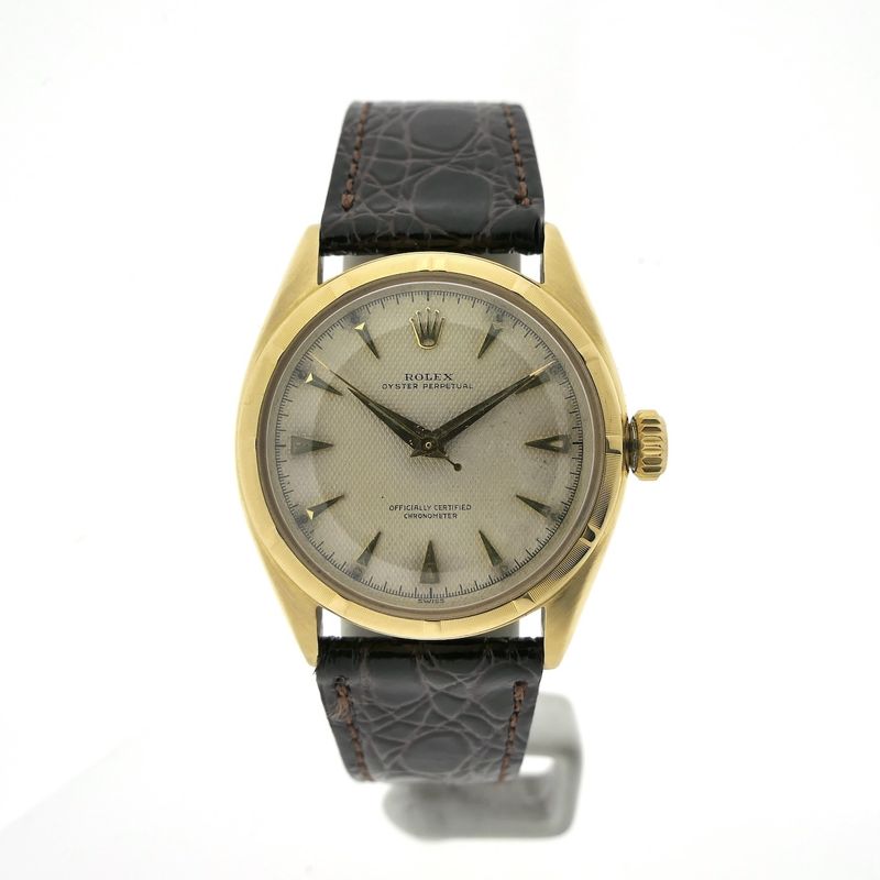 Image 1 of Rolex Oyster Perpetual 6085; Vintage 18k gold watch from 1953