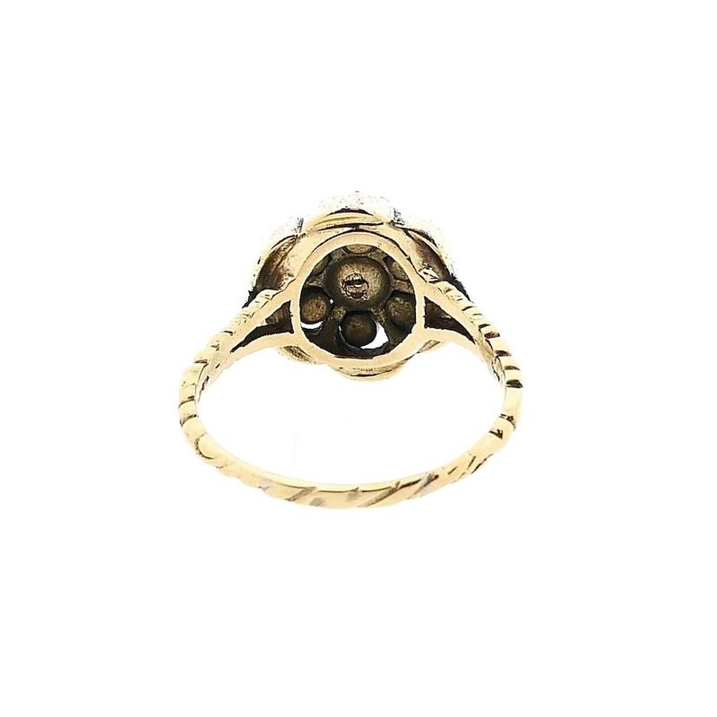 Image 4 of Gold and Silver Ring with Rose Cut Diamonds; approx. 0.65 ct.