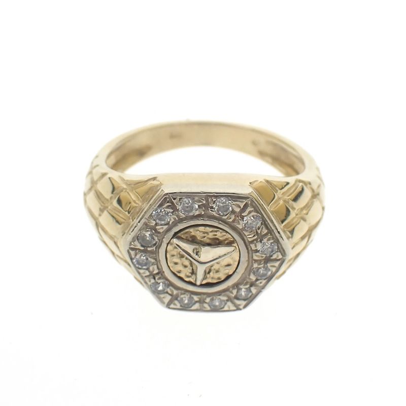 Image 4 of Two-tone gold ring with Mercedes logo