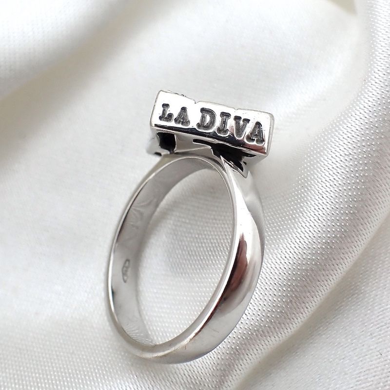 Image 8 of White gold ring with diamonds; LA DIVA