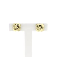 Gold stud earrings with knotted design