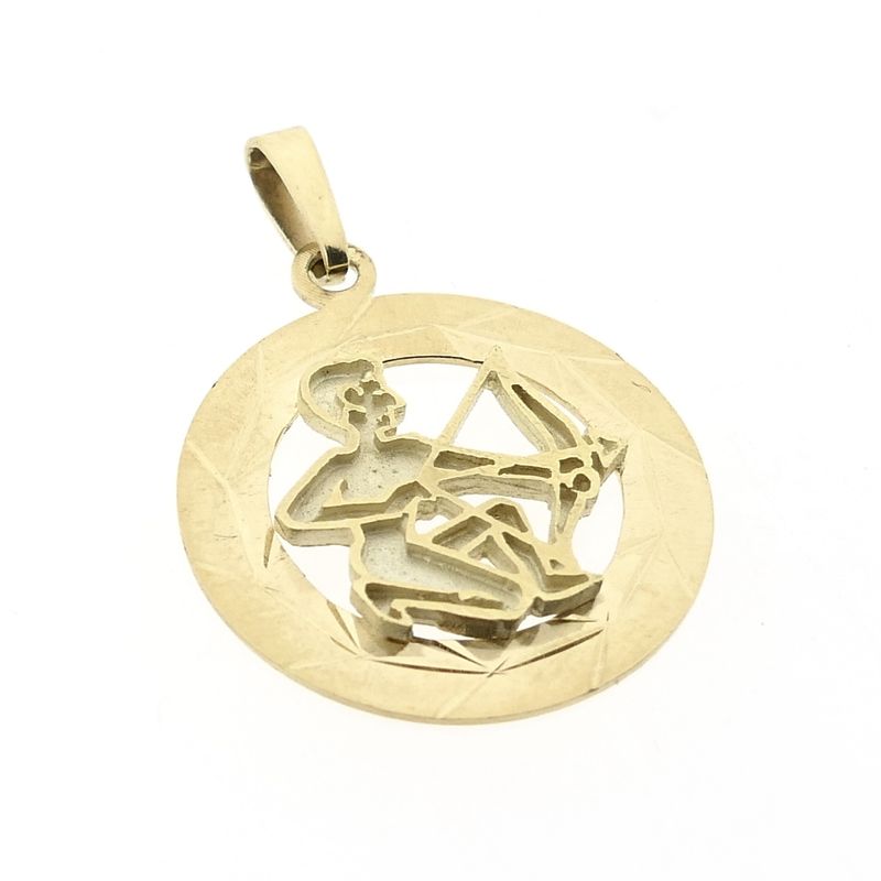 Image 4 of Gold Zodiac Pendant; Sagittarius