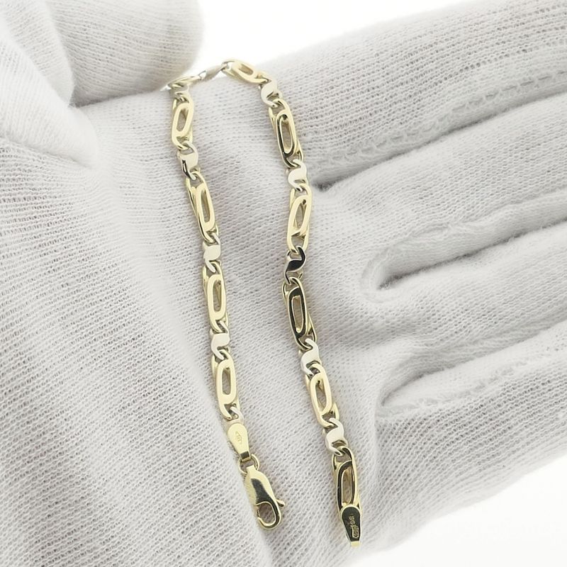 Image 9 of Two-tone gold fantasy link bracelet | 19 cm