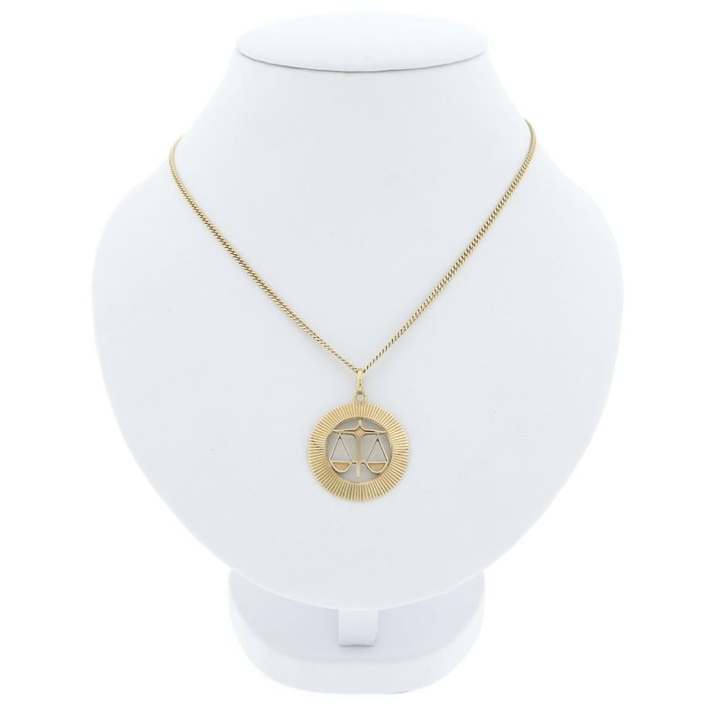 Image 3 of Gold zodiac sign pendant; Libra