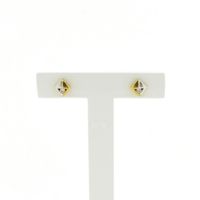 Bicolor gold stud earrings with zirconia