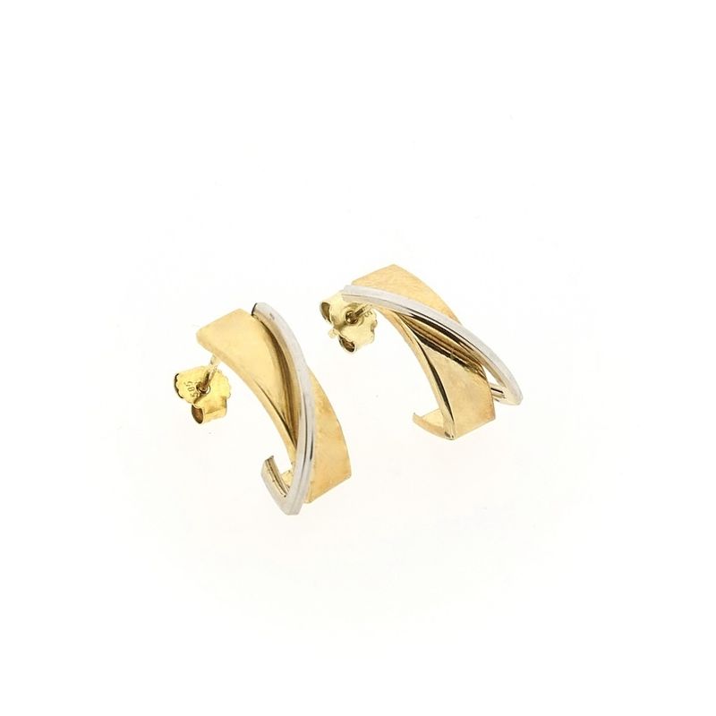 Image 4 of Two-tone gold stud earrings