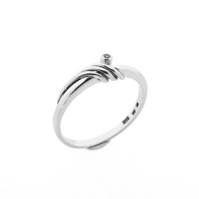 Image 1 of White gold ring with diamond 0.01 ct.
