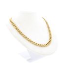 Image 7 of Gold gourmet link necklace with sapphire