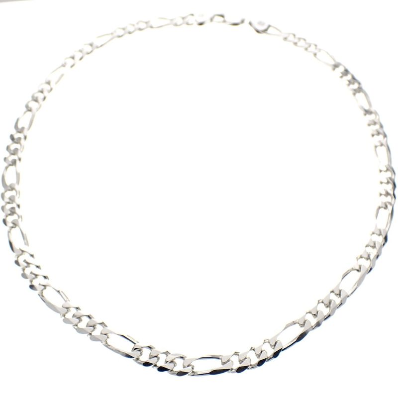 Image 5 of Silver chain; figaro link | 46 cm