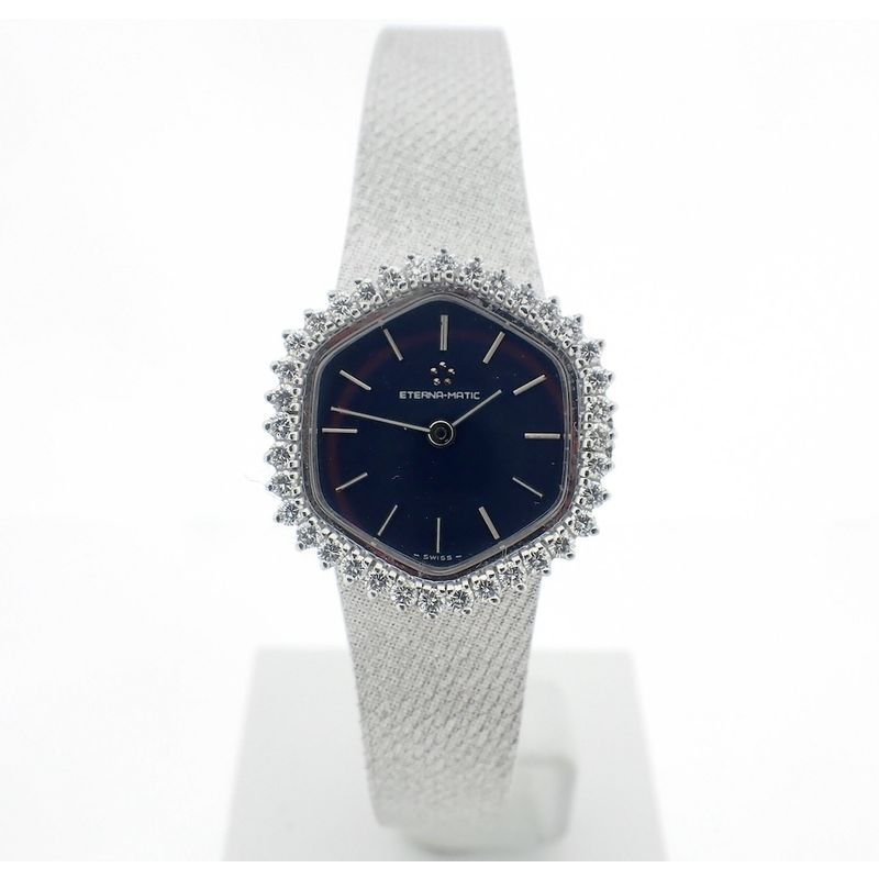 Image 1 of Eterna Matic Swiss; 18k gold women's watch with diamonds