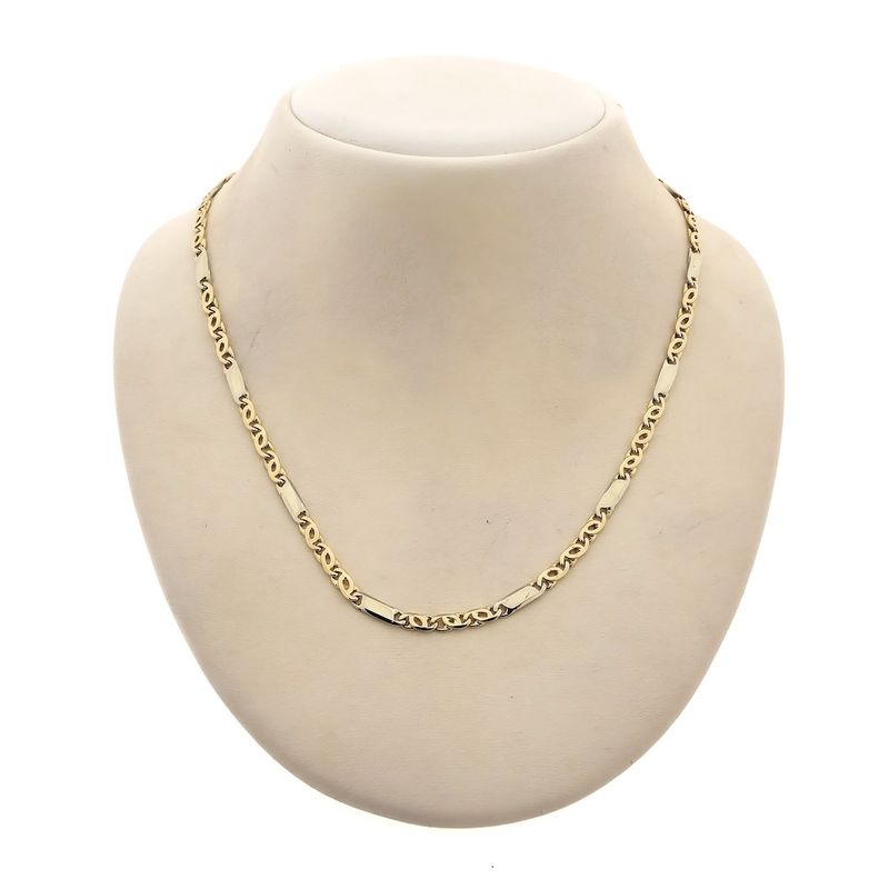 Image 6 of Two-tone gold closed Figaro link chain | 43 cm