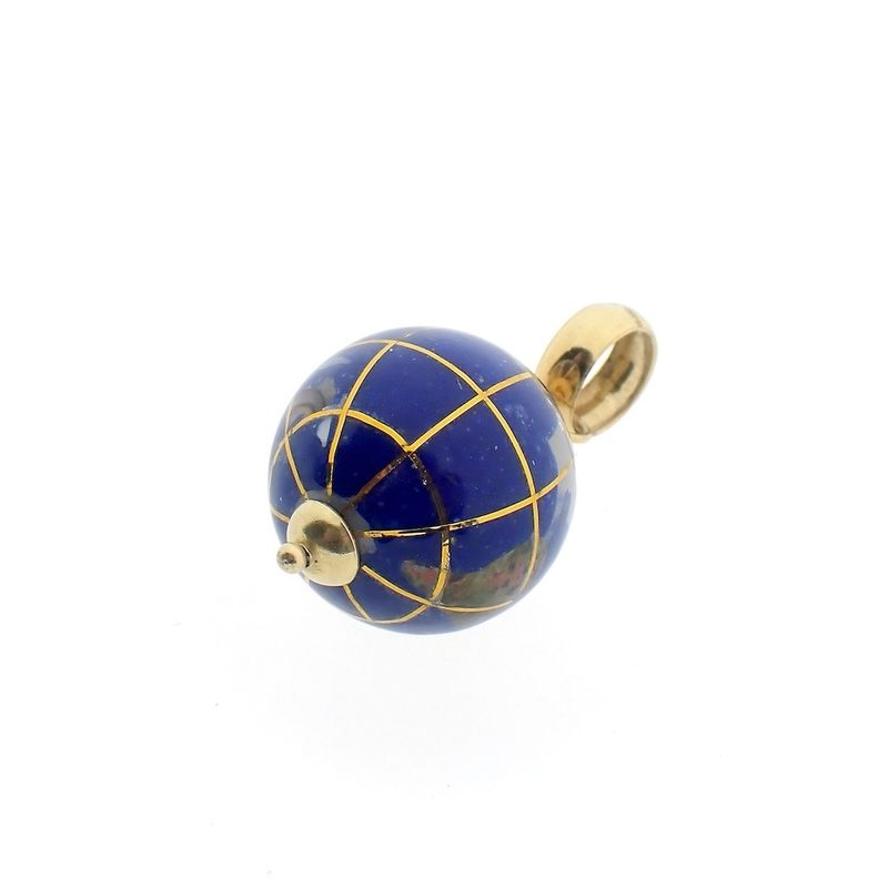 Image 3 of 18 carat gold globe pendant with enamel