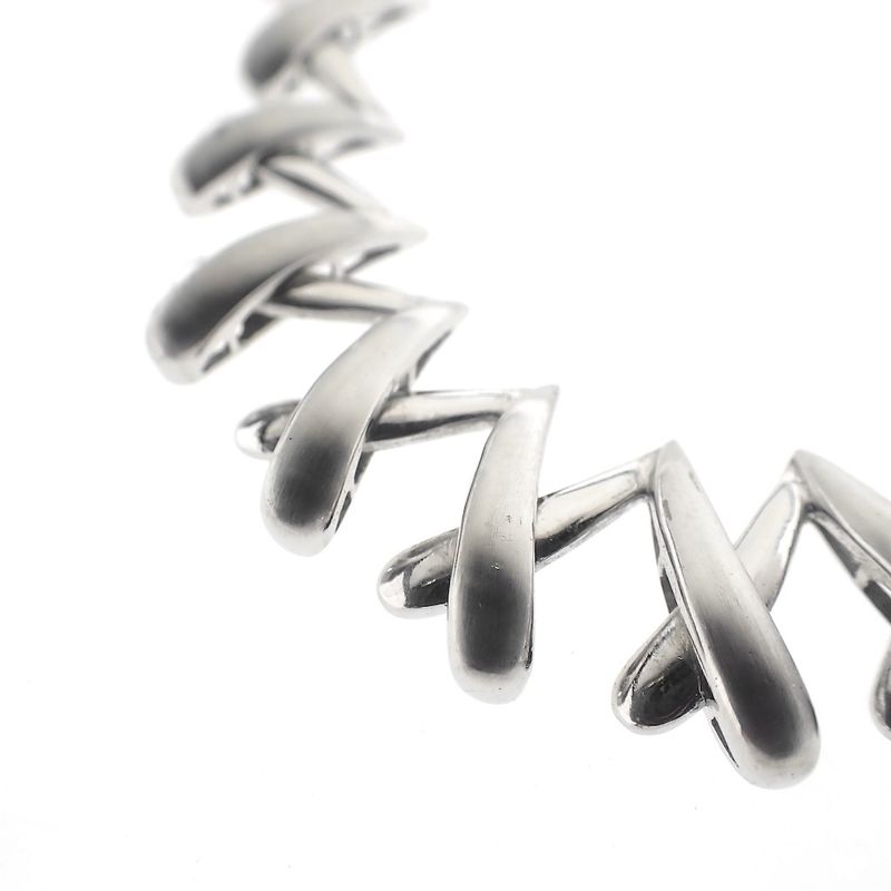 Image 4 of White gold matted fantasy link necklace