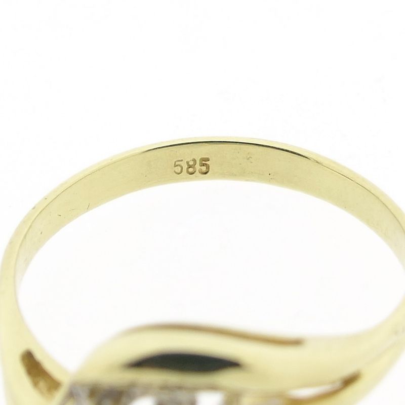 Image 6 of Golden fantasy ring with diamonds 0.18 ct.