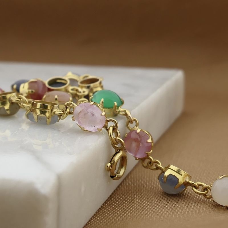 Image 2 of 18K bracelet with mixed gemstones | 17 cm