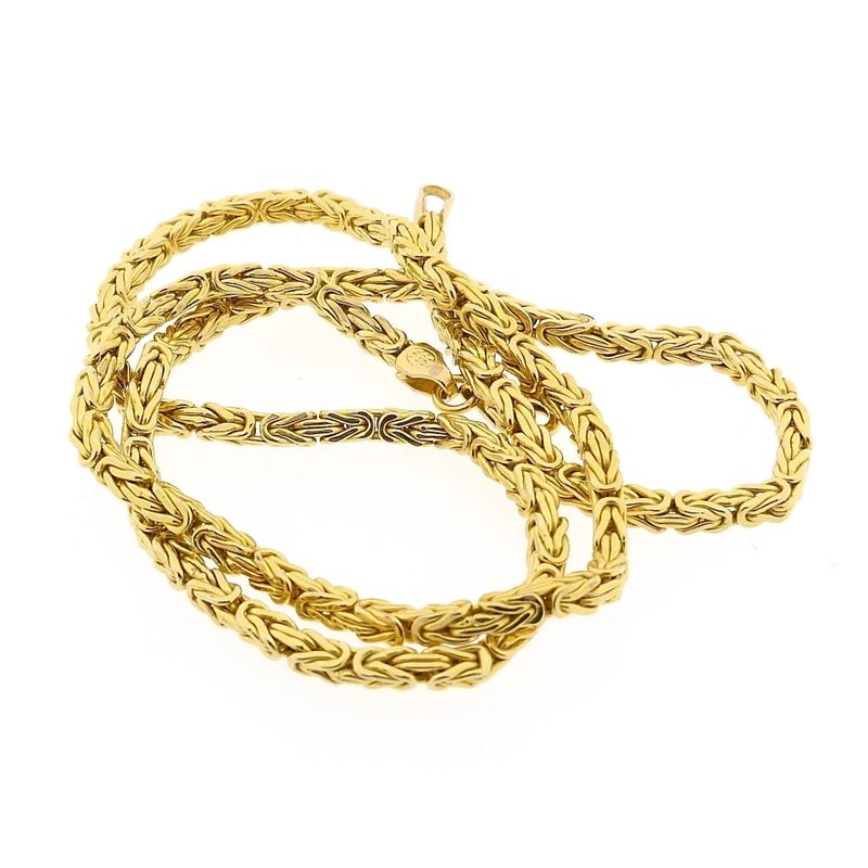Afbeelding 8 van Gouden vierkante koningsschakel ketting | 46,5 cm